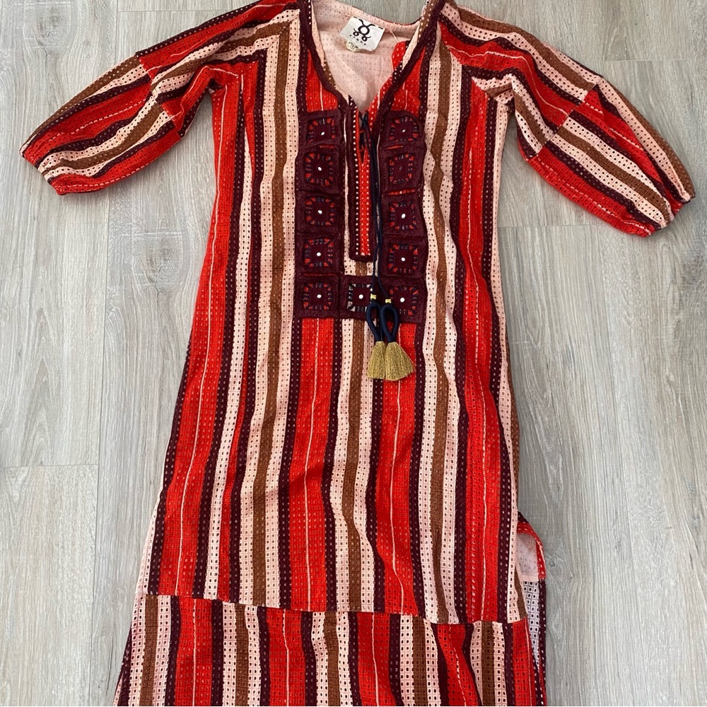 NWOT Figue Embroidered Caftan Maxi Sz S